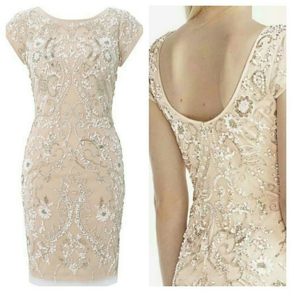 🍒NWT🍒 STUNNING AIDAN MATTOX BEADED DRESS - Picture 1 of 8
